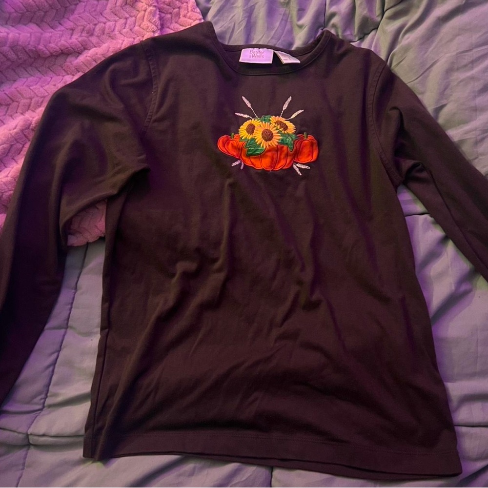 Kids Black Shirt with Floral Embroidery